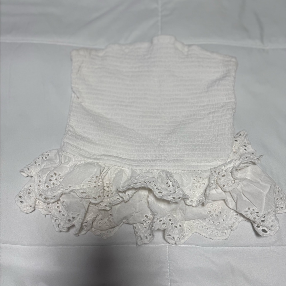 Japna White Ruffled Camisole